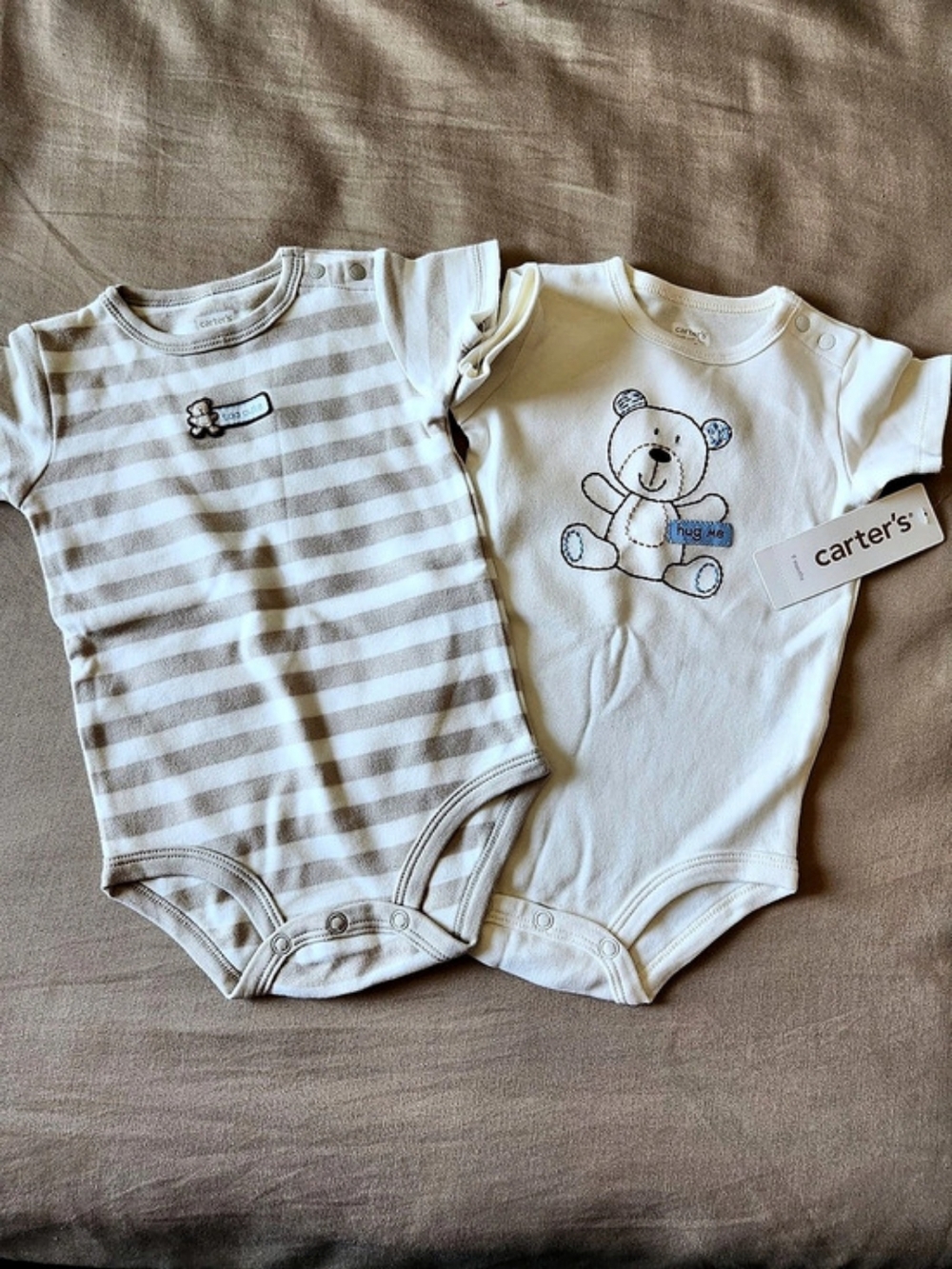 Carter's 2-Pack Bodysuit Set Bodysuits Cream & Tan Baby 9M